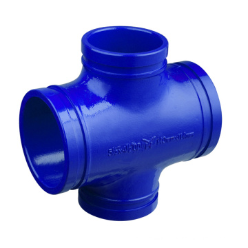 CAST IRON GROOVED REDUCING CROSS PIPE FITTING